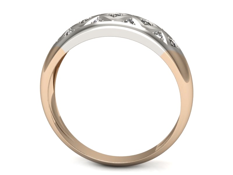 Pierścionek z brylantami białe różowe złoto - p16177cb — zdjęcie 3