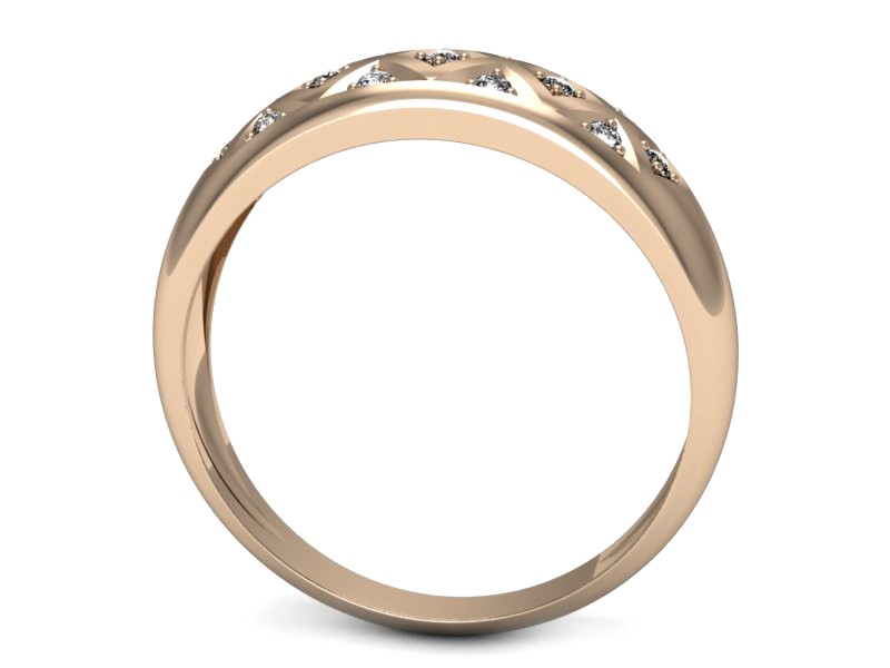 Złoty pierścionek z brylantami różowe złoto - p16177cV — zdjęcie 3