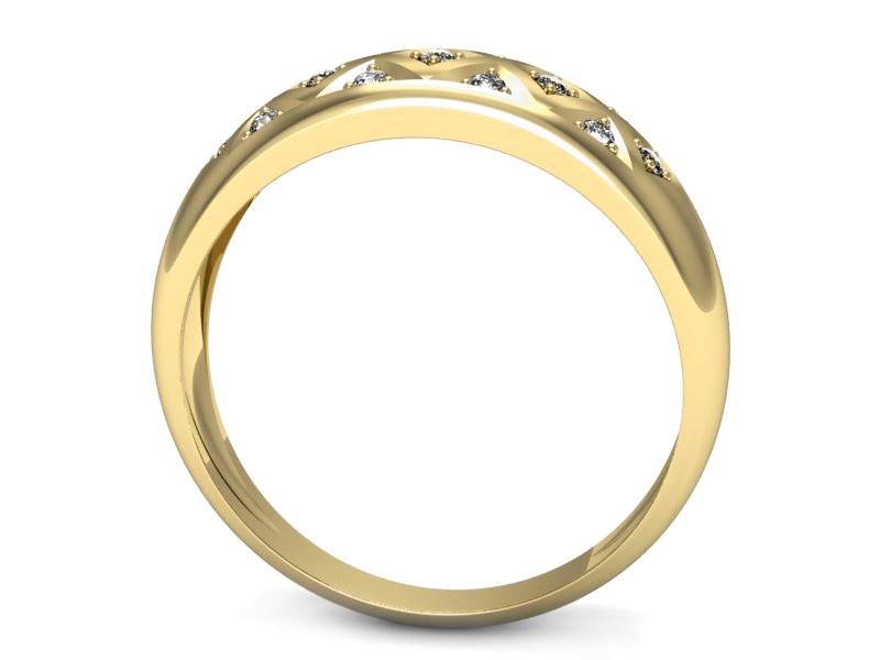 Złoty pierścionek z brylantami żółte złoto - p16177zV — zdjęcie 3