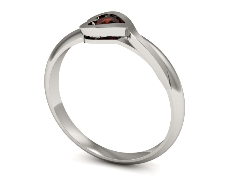 Złoty pierścionek z granatem białe złoto - p16178bgr — zdjęcie 3