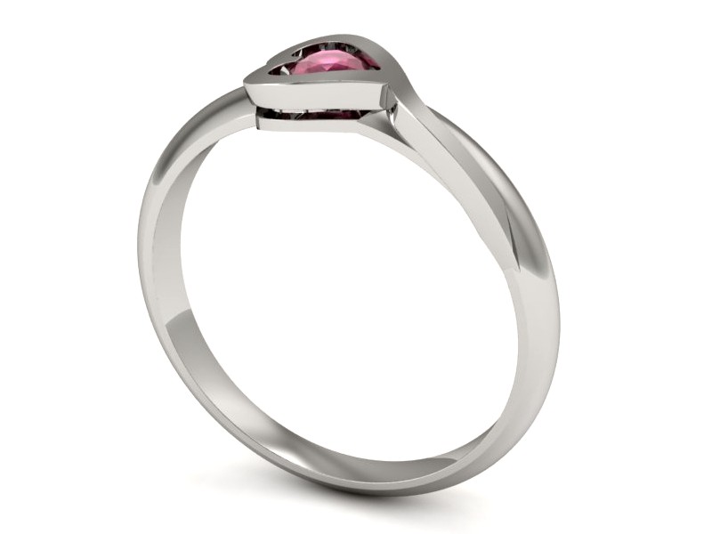 Złoty pierścionek z rubinem białe złoto - p16178br — zdjęcie 3