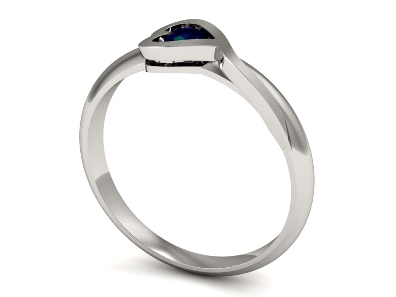 Złoty pierścionek z szafirem białe złoto - p16178bsz — zdjęcie 3
