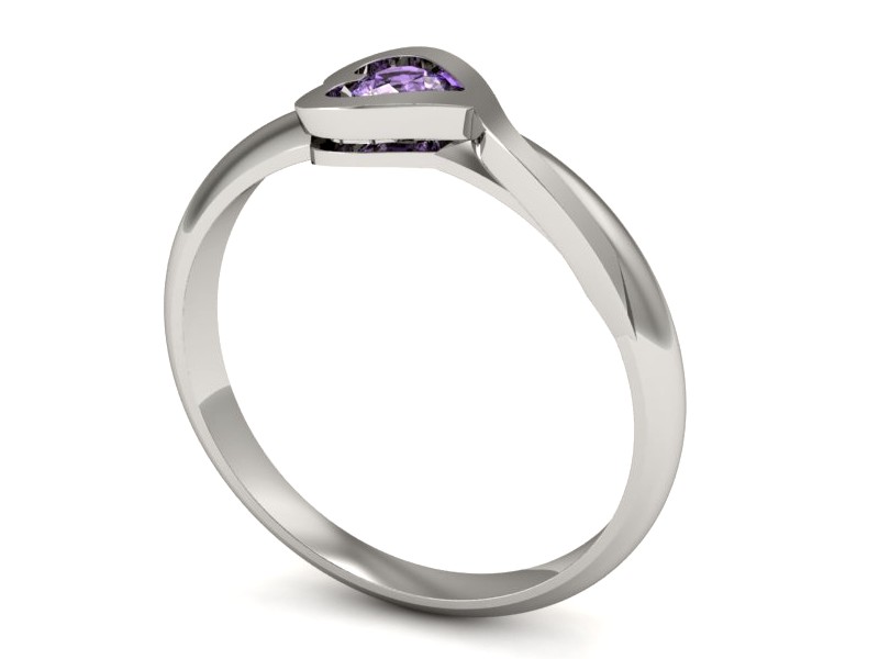 Złoty pierścionek z tanzanitem białe złoto - p16178bt — zdjęcie 3