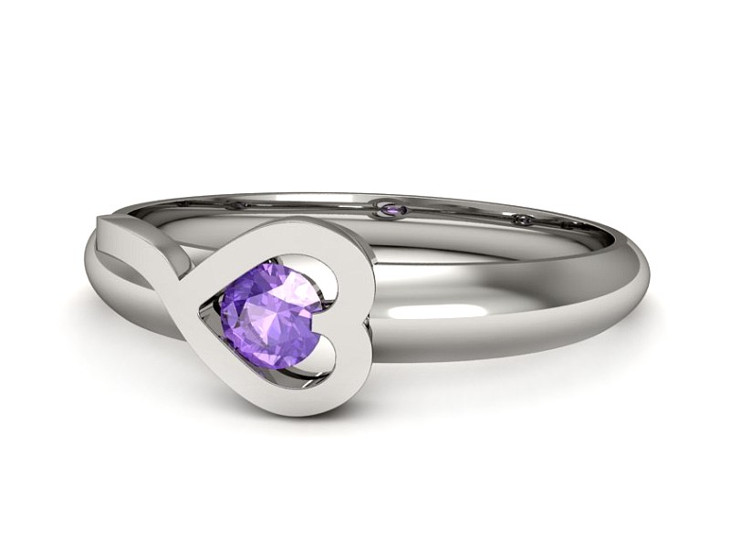 Złoty pierścionek z tanzanitem białe złoto - p16178bt — zdjęcie 2