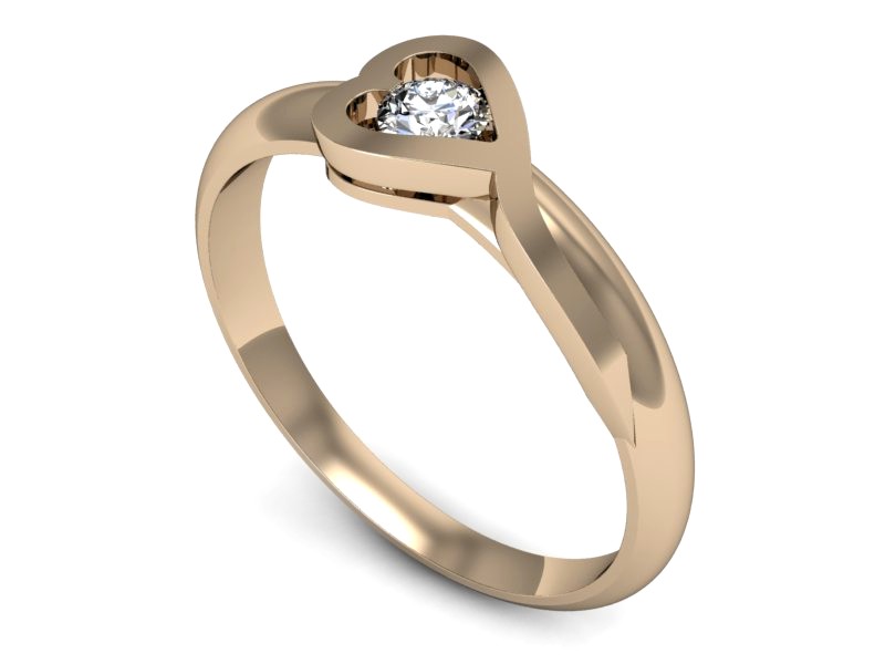 Złoty pierścionek z brylantem różowe złoto - p16178c