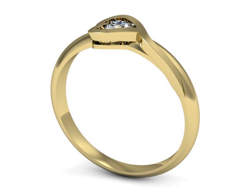 Złoty pierścionek z brylantem żółte złoto - p16178z — zdjęcie 3