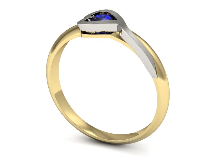 Pierścionek z szafirem żółte białe złoto - p16178zbszc — zdjęcie 3