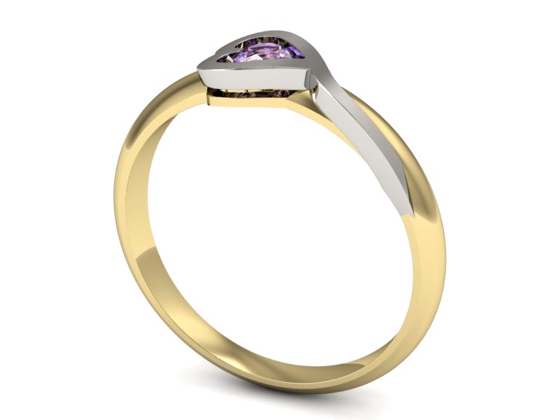 Pierścionek z tanzanitem żółte białe złoto - p16178zbt — zdjęcie 3