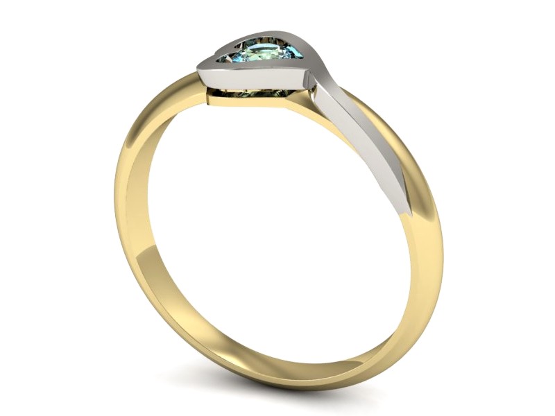 Pierścionek z topazem żółte białe złoto - p16178zbtp — zdjęcie 3