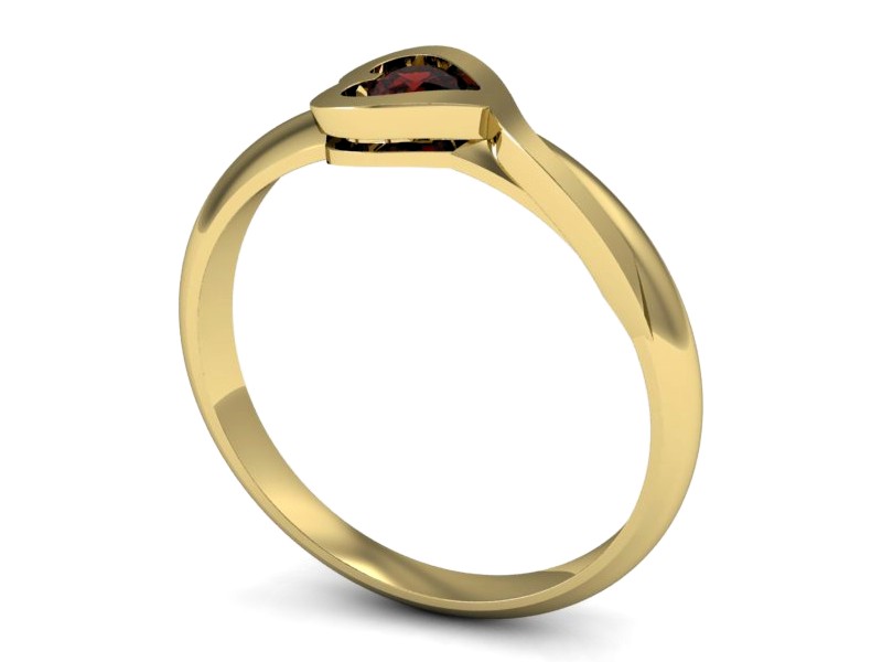Złoty pierścionek z granatem żółte złoto - p16178zgr — zdjęcie 3