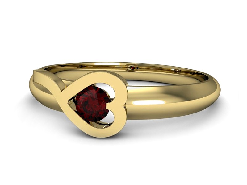 Złoty pierścionek z granatem żółte złoto - p16178zgr — zdjęcie 2