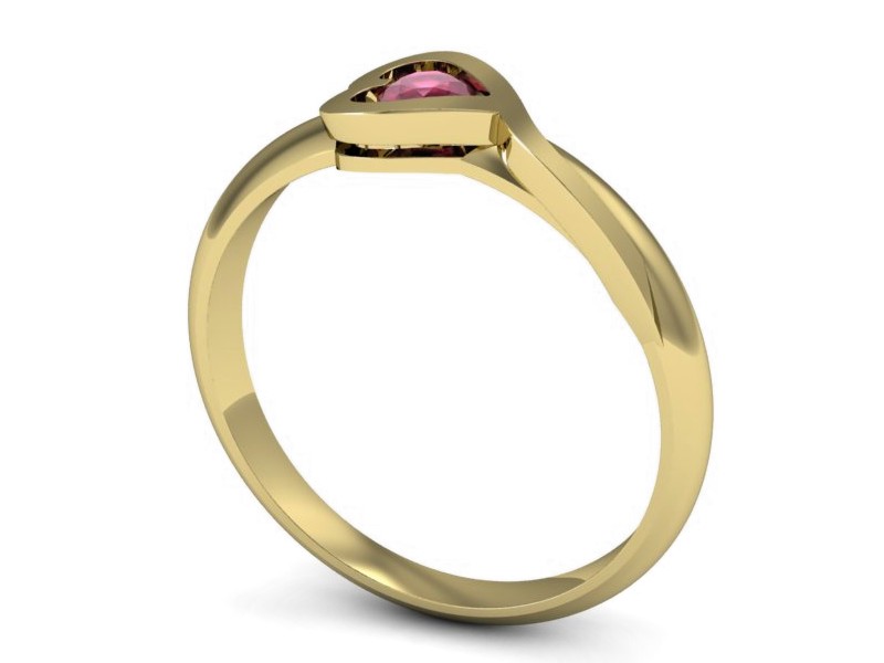 Złoty pierścionek z rubinem żółte złoto - p16178zr — zdjęcie 3