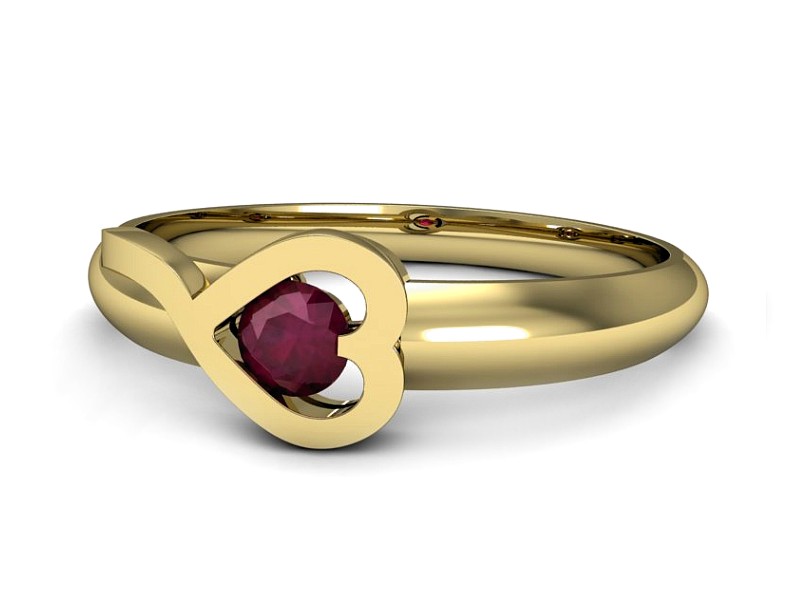 Złoty pierścionek z rubinem żółte złoto - p16178zr — zdjęcie 2