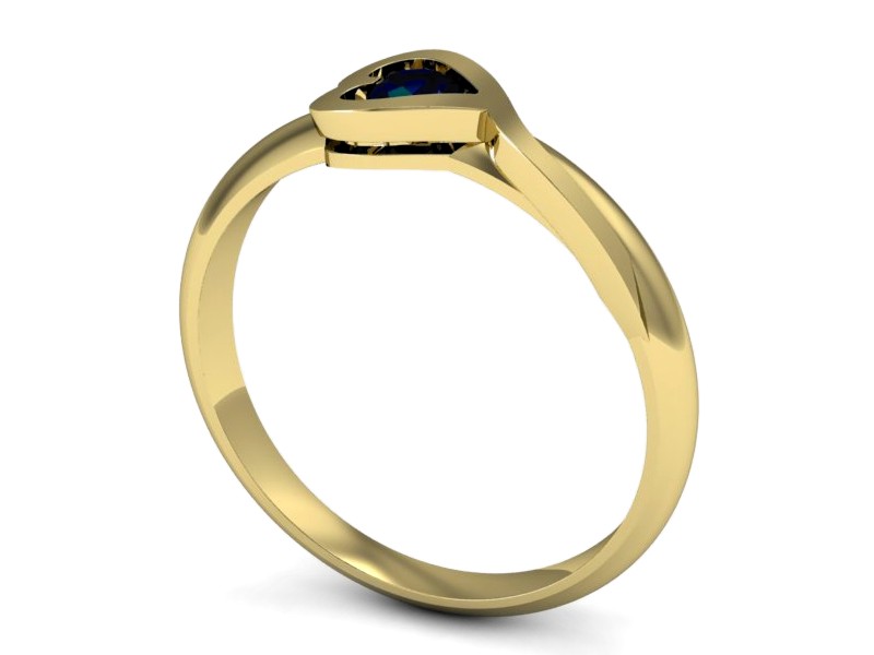 Złoty pierścionek z szafirem żółte złoto - p16178zsz — zdjęcie 3