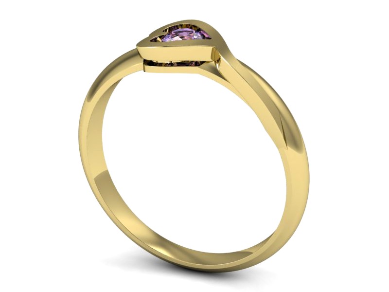 Złoty pierścionek z tanzanitem żółte złoto - p16178zt — zdjęcie 3