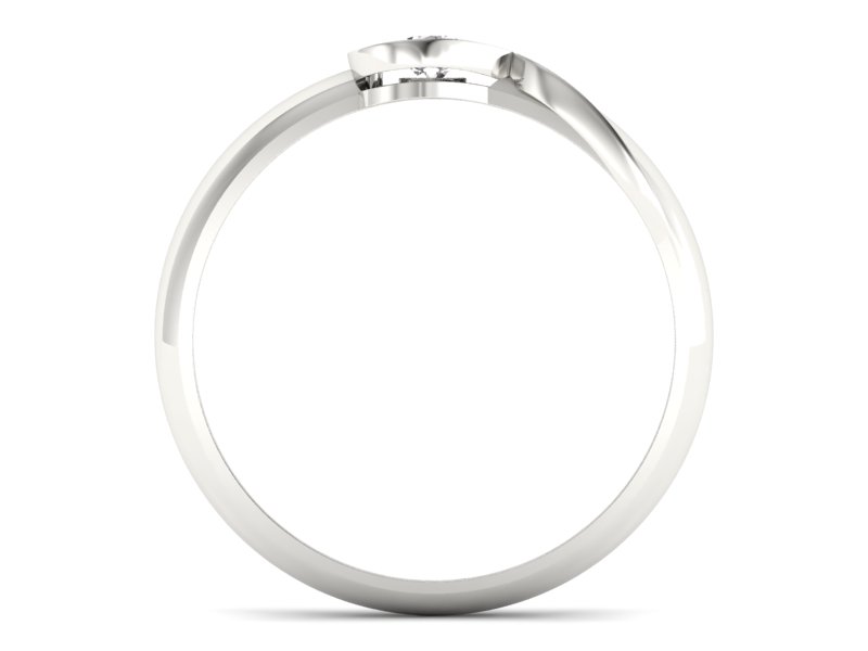 Złoty pierścionek z brylantem białe złoto - p16179b — zdjęcie 2