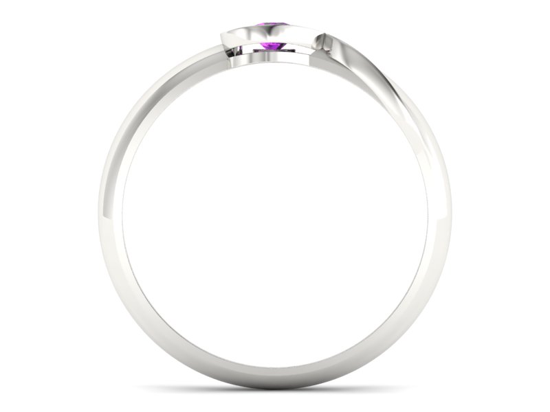 Złoty pierścionek z ametystem białe złoto - p16179bat — zdjęcie 2