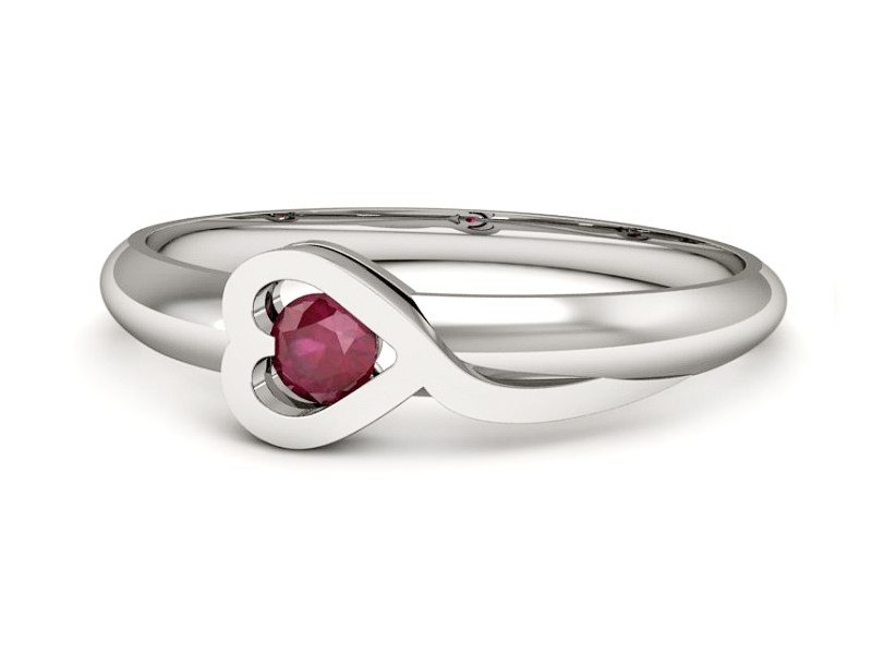 Złoty pierścionek z rubinem białe złoto - p16179br — zdjęcie 5