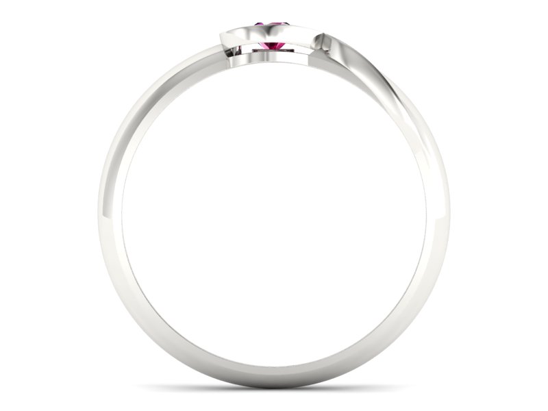 Złoty pierścionek z rubinem białe złoto - p16179br — zdjęcie 2