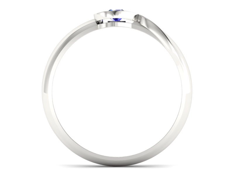 Złoty pierścionek z szafirem białe złoto - p16179bszc — zdjęcie 2