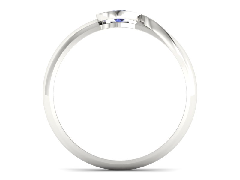 Złoty pierścionek z tanzanitem białe złoto - p16179bt — zdjęcie 2