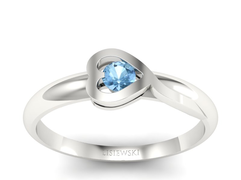 Złoty pierścionek z topazem białe złoto - p16179btp