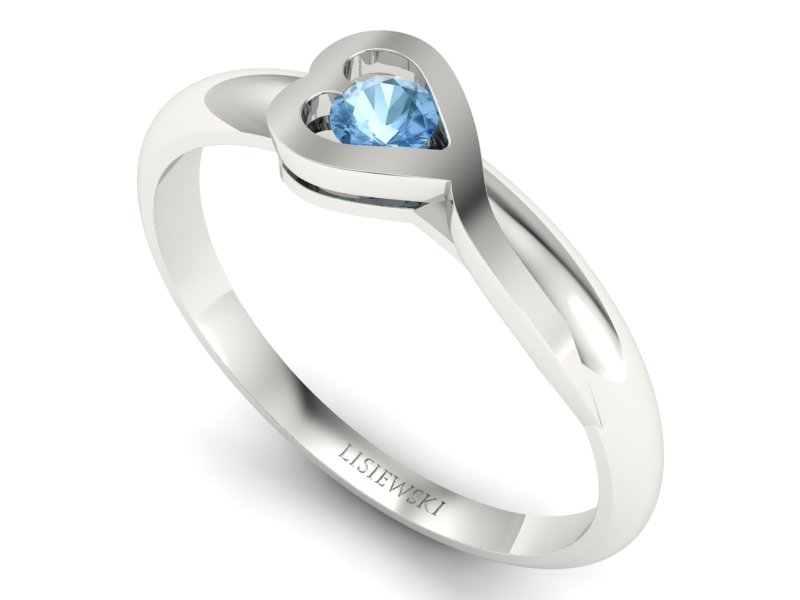 Złoty pierścionek z topazem białe złoto - p16179btp — zdjęcie 3