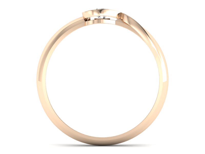 Złoty pierścionek z brylantem różowe złoto - p16179c — zdjęcie 2