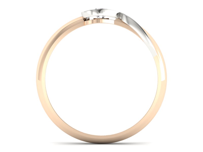 Pierścionek z brylantem białe i różowe złoto - p16179cb — zdjęcie 2