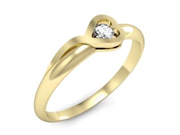 Pierścionek zaręczynowy z brylantem żółte złoto - p16179z - 1