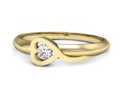 Pierścionek zaręczynowy z brylantem żółte złoto - p16179z - 2