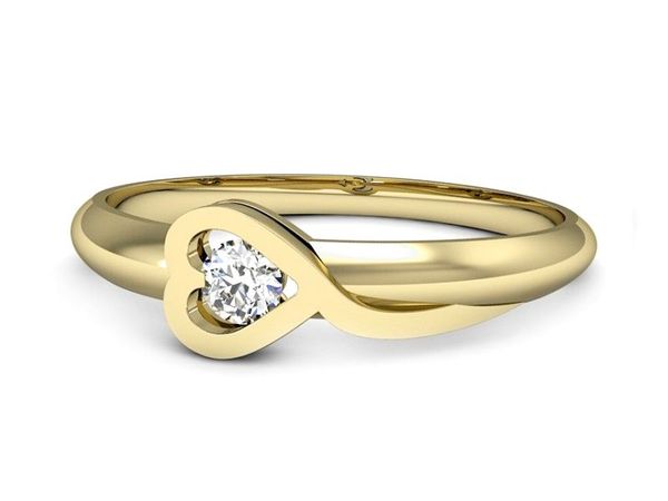 Pierścionek zaręczynowy z brylantem żółte złoto - p16179z