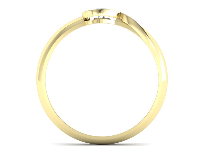 Pierścionek zaręczynowy z brylantem żółte złoto - p16179z — zdjęcie 2