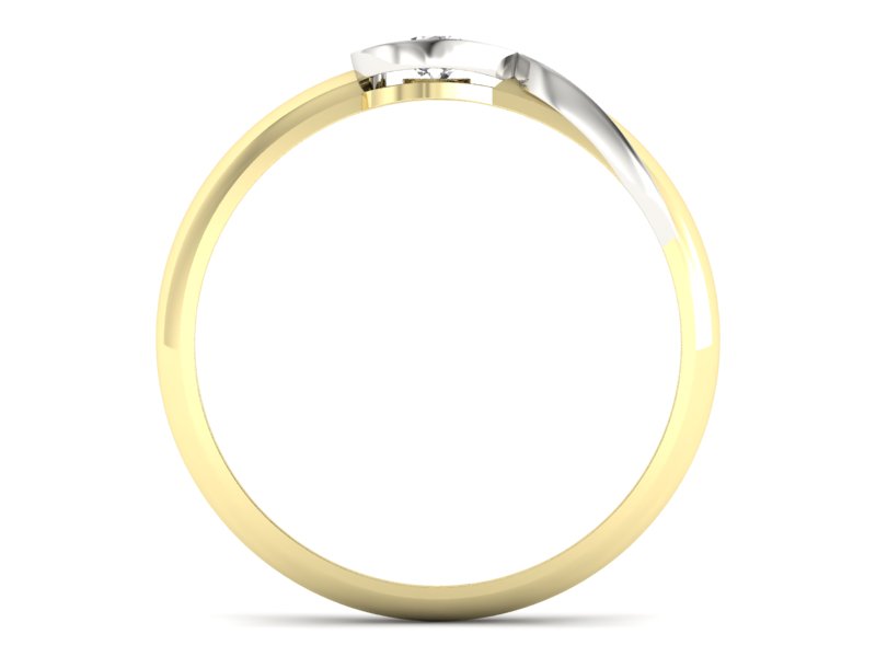 Pierścionek z brylantem białe żółte złoto - p16179zb — zdjęcie 2