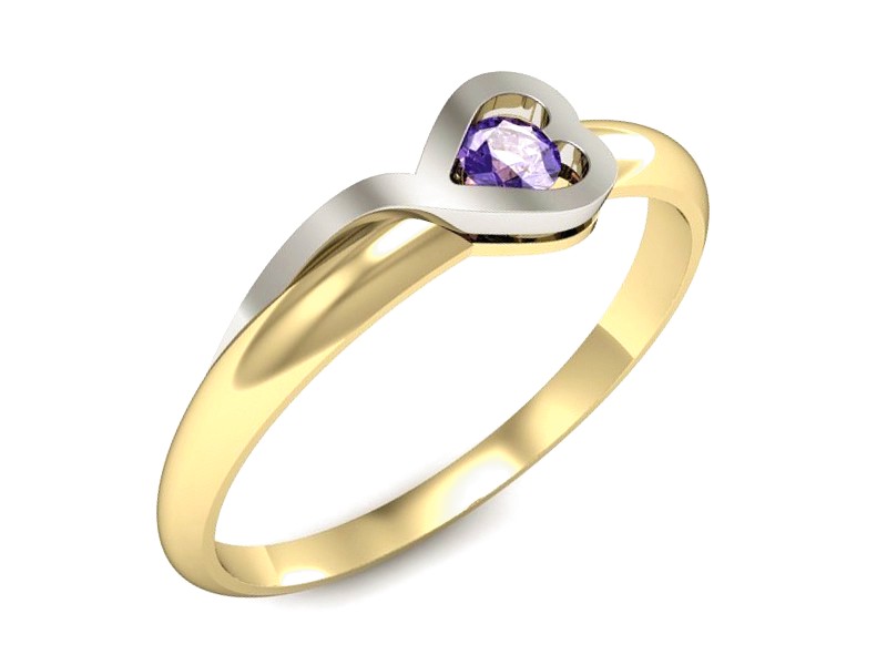 Pierścionek z tanzanitem białe i żółte złoto - p16179zbt — zdjęcie 4