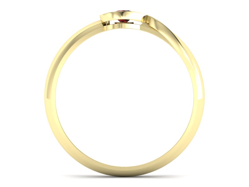 Złoty pierścionek z granatem żółte złoto - p16179zgr — zdjęcie 2