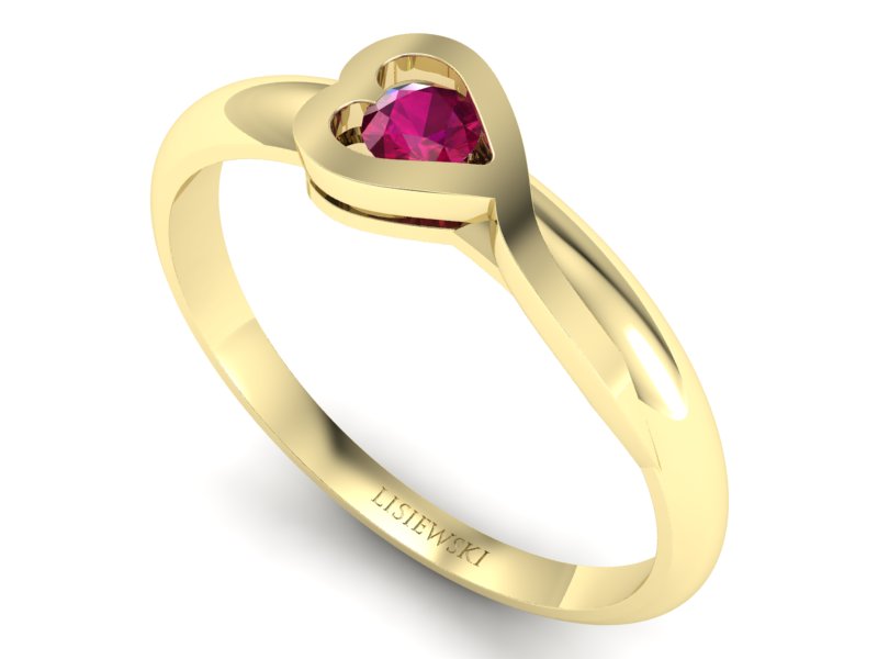 Złoty pierścionek z rubinem żółte złoto - p16179zr — zdjęcie 3