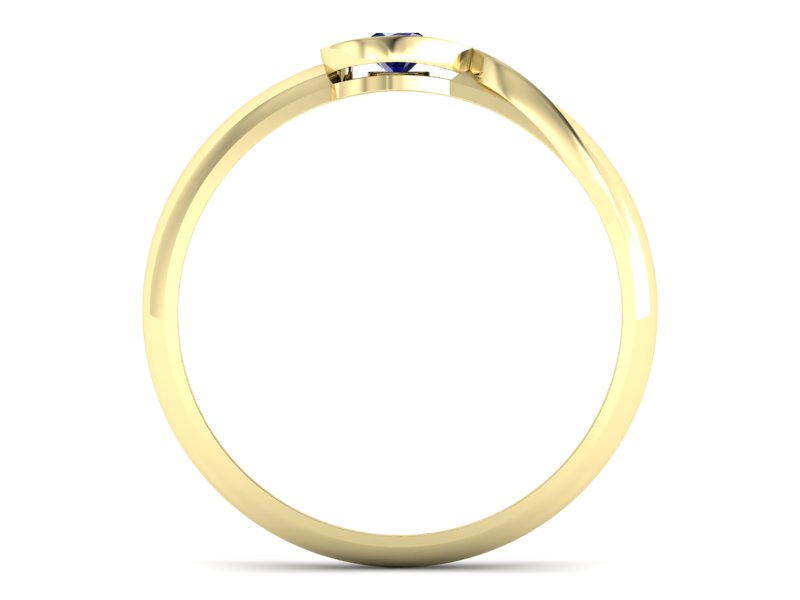 Złoty pierścionek z szafirem żółte złoto - p16179zsz — zdjęcie 2