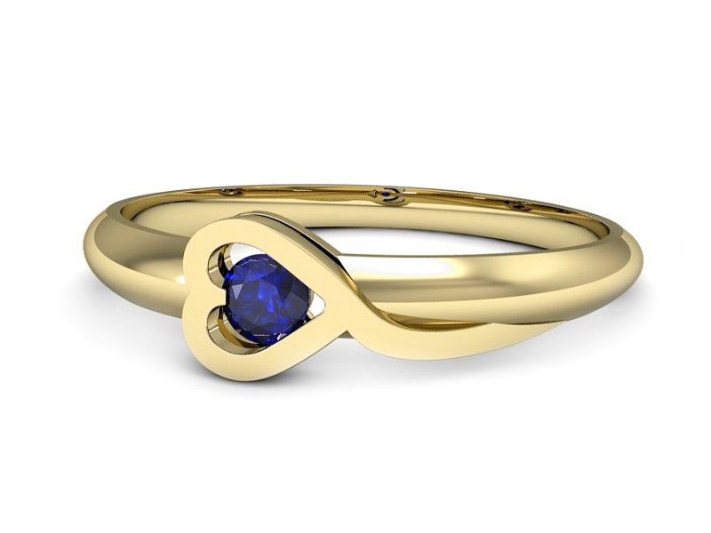 Złoty pierścionek z szafirem żółte złoto szafir - p16179zszc — zdjęcie 5
