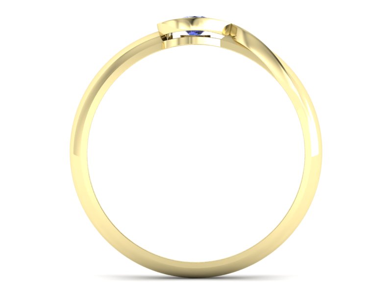 Złoty pierścionek z tanzanitem żółte złoto - p16179zt — zdjęcie 2