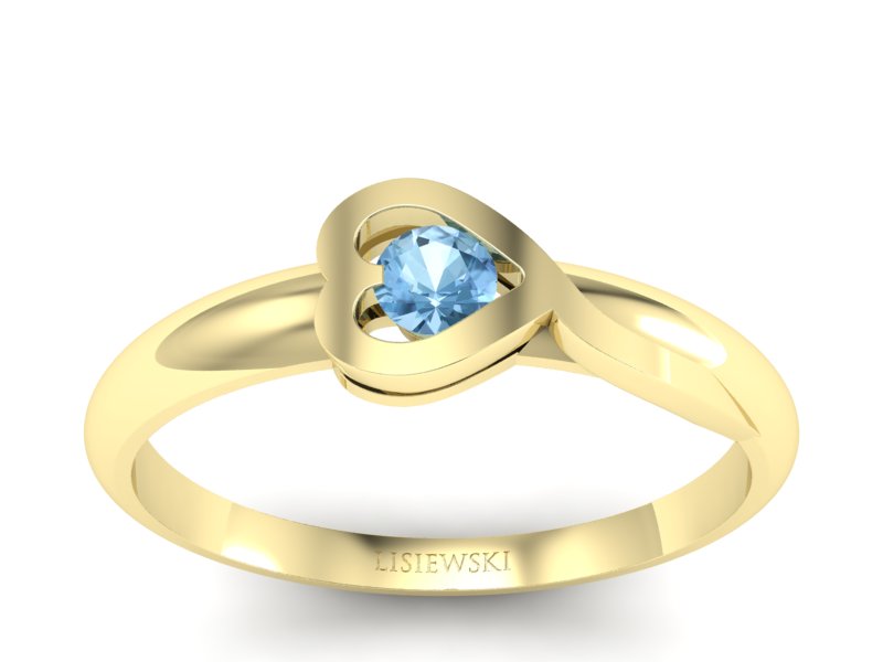 Złoty pierścionek z topazem żółte złoto - p16179ztp