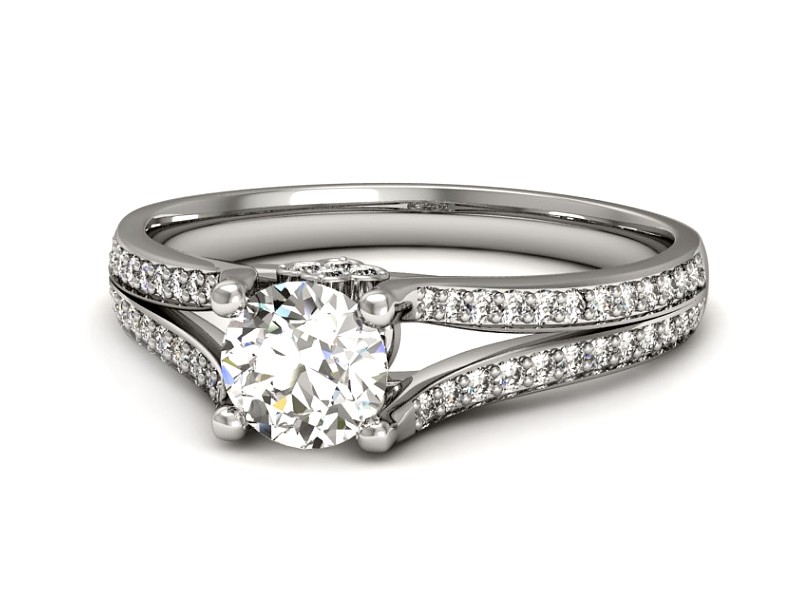 Złoty pierścionek z platyny z brylantami - p16180pt — zdjęcie 3