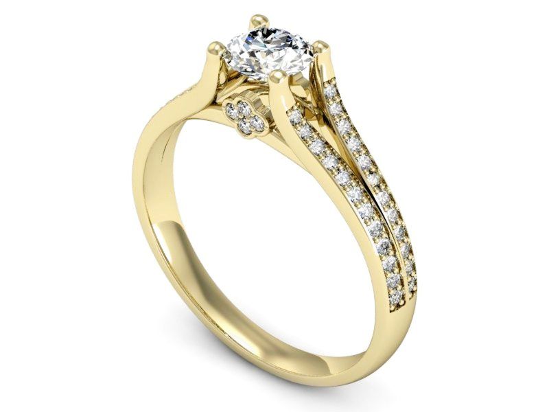 Pierścionek zaręczynowy z diamentami złoto proba 585 - p16180z