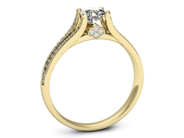 Pierścionek zaręczynowy z diamentami złoto 585 - p16180z