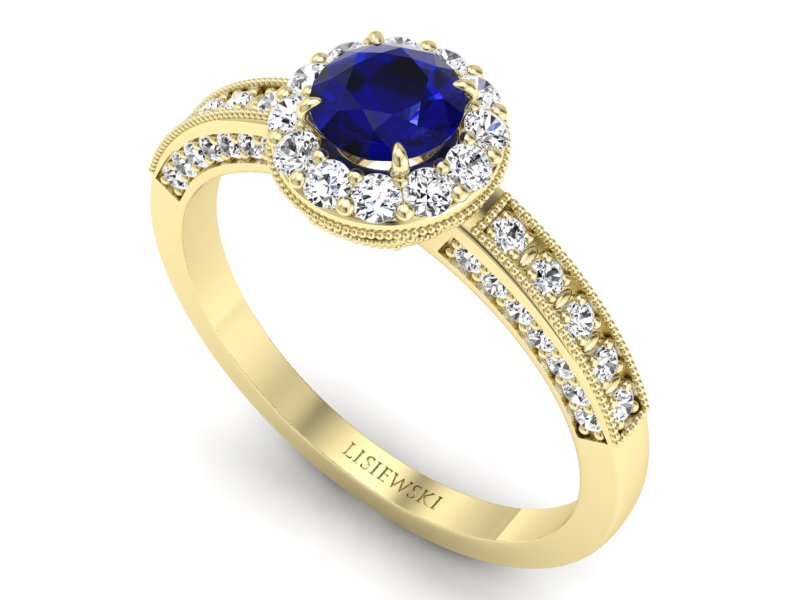 Pierścionek zaręczynowy ze spinelem i brylantem - p16181zsp — zdjęcie 3