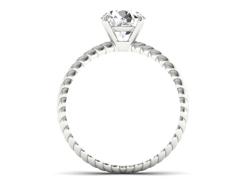 Złoty pierścionek z brylantem białe złoto - p16182b — zdjęcie 2