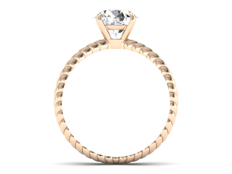 Złoty pierścionek z brylantem różowe złoto - p16182c — zdjęcie 2