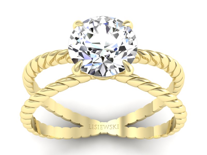 Złoty pierścionek z brylantem żółte złoto - p16182z