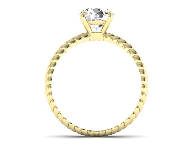 Złoty pierścionek z brylantem żółte złoto - p16182z — zdjęcie 2