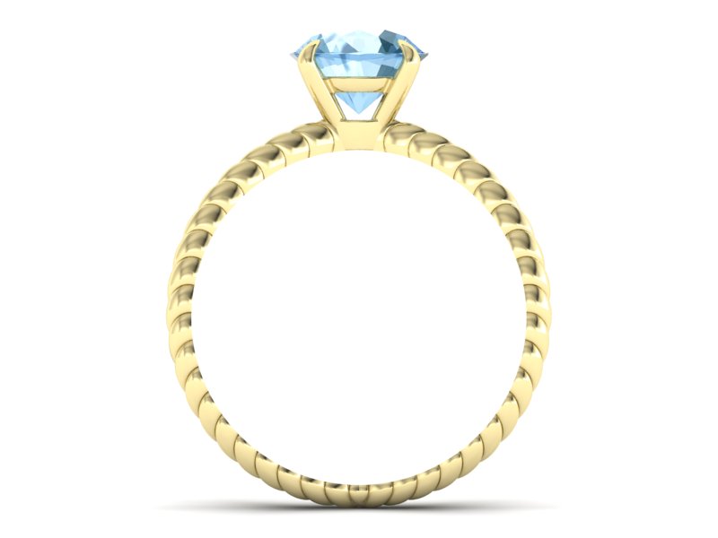 Złoty pierścionek z topazem żółte złoto - p16182za — zdjęcie 2